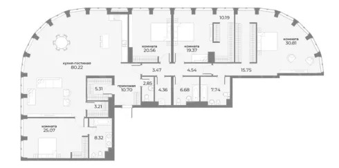Продажа квартиры площадью 258.88 м² 18 этаж в SkyView по адресу Пресня, г Москва, ул Дружинниковская, д 15А