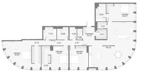 Продажа квартиры площадью 258.87 м² 18 этаж в SkyView по адресу Пресня, г Москва, ул Дружинниковская, д 15А