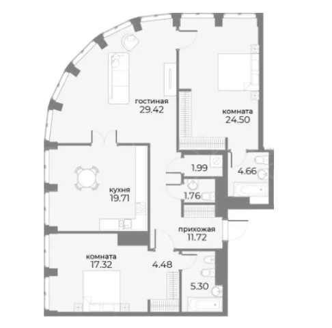 Продажа квартиры площадью 120.85 м² 15 этаж в SkyView по адресу Пресня, г Москва, ул Дружинниковская, д 15А