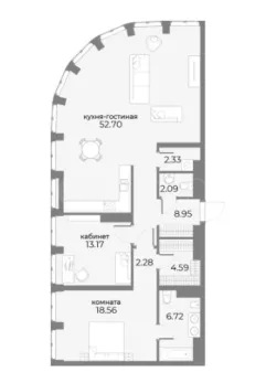 Продажа квартиры площадью 111.78 м² 10 этаж в SkyView по адресу Пресня, г Москва, ул Дружинниковская, д 15А
