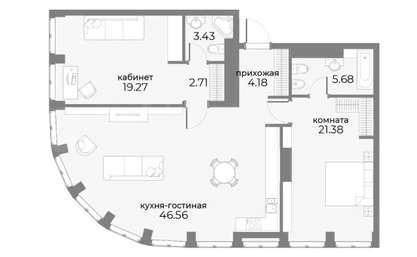 Продажа квартиры площадью 103.21 м² 10 этаж в SkyView по адресу Пресня, г Москва, ул Дружинниковская, д 15А