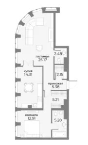 Продажа квартиры площадью 73.02 м² 4 этаж в SkyView по адресу Пресня, г Москва, ул Дружинниковская, д 15А