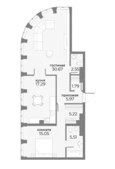 Продажа квартиры площадью 84.18 м² 6 этаж в SkyView по адресу Пресня, г Москва, ул Дружинниковская, д 15А