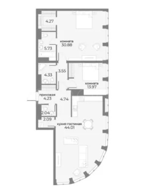 Продажа квартиры площадью 120.23 м² 11 этаж в SkyView по адресу Пресня, г Москва, ул Дружинниковская, д 15А