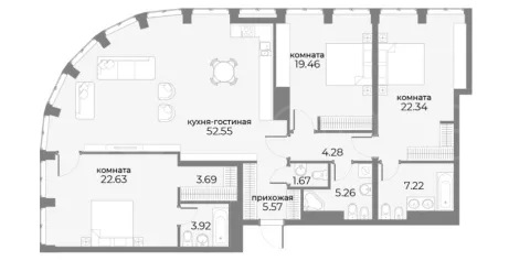 Продажа квартиры площадью 148.27 м² 14 этаж в SkyView по адресу Пресня, г Москва, ул Дружинниковская, д 15А